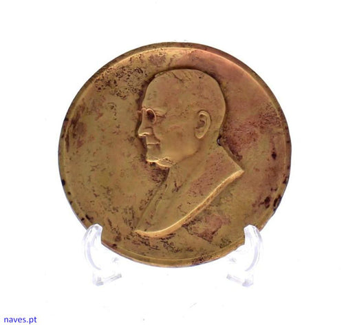 Placa de Bronze em Relevo- com Busto Masculino