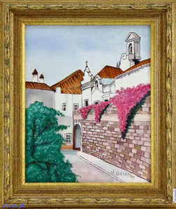 M. Lurdes - Original - Pintura a óleo sobre tela motivo "Casario"