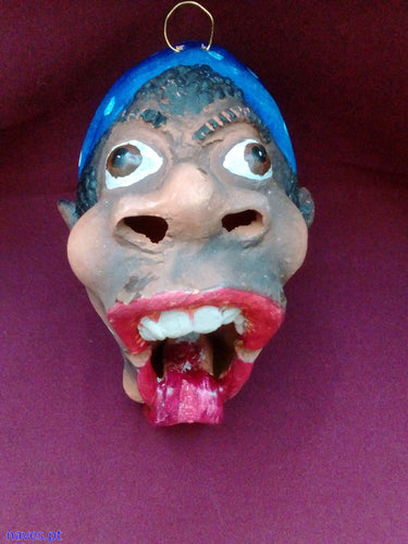 Máscara em Barro para Pendurar do Carnaval Cubano