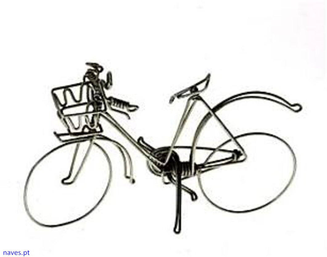 Bicicleta em Fio de Metal Prateado