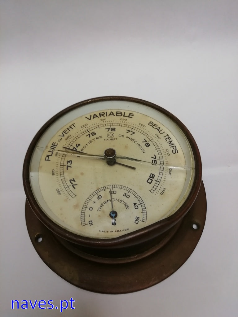 Antigo Barómetro & Termómetro Náutico 