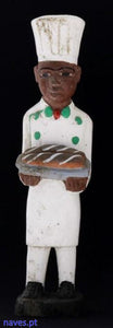Figura Decorativa de Cozinheiro em Madeira