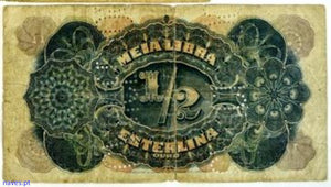 Rara Nota do Banco da Beira de 1919 de 1/2 Libra