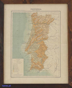 Antigo Mapa de Portugal "Carta Physica"